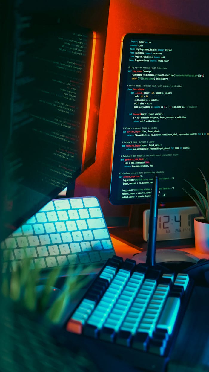Advanced Coder Desk Multi Monitor Setup